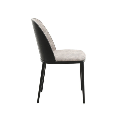 Tule Dining Side Chair with Upholstered Seat and Powder-Coated Steel Frame