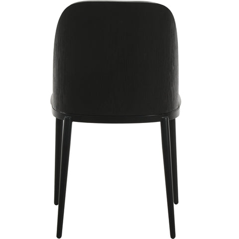 Tule Dining Side Chair with Upholstered Seat and Powder-Coated Steel Frame