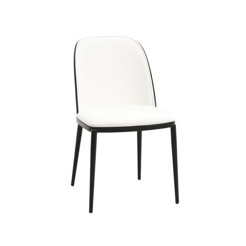 Tule Dining Side Chair with Upholstered Seat and Powder-Coated Steel Frame