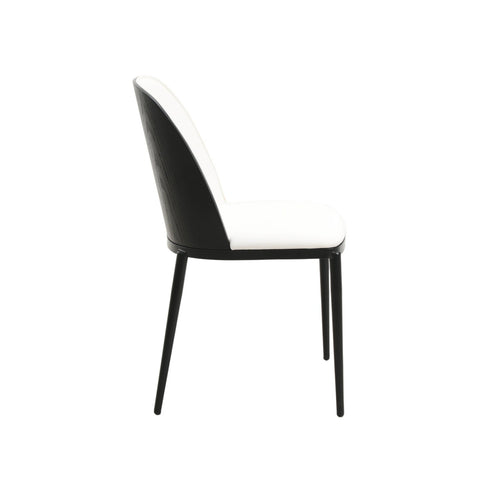 Tule Dining Side Chair with Upholstered Seat and Powder-Coated Steel Frame