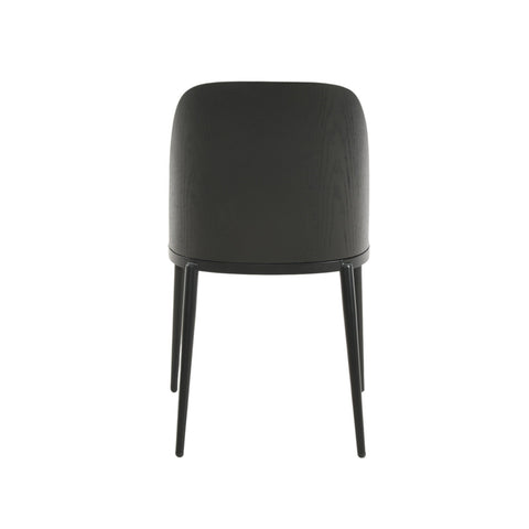 Tule Dining Side Chair with Upholstered Seat and Powder-Coated Steel Frame