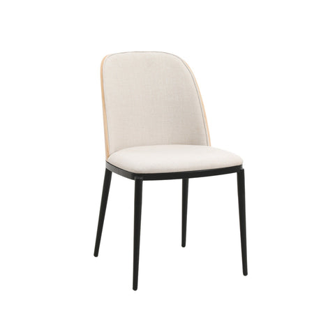 Tule Dining Side Chair with Upholstered Seat and Powder-Coated Steel Frame