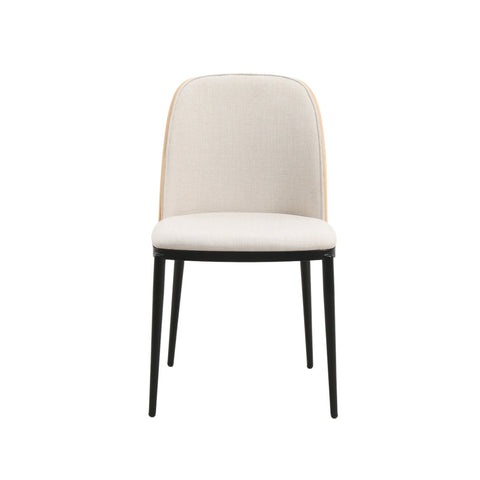 Tule Dining Side Chair with Upholstered Seat and Powder-Coated Steel Frame