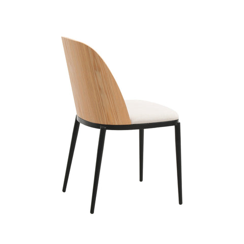 Tule Dining Side Chair with Upholstered Seat and Powder-Coated Steel Frame