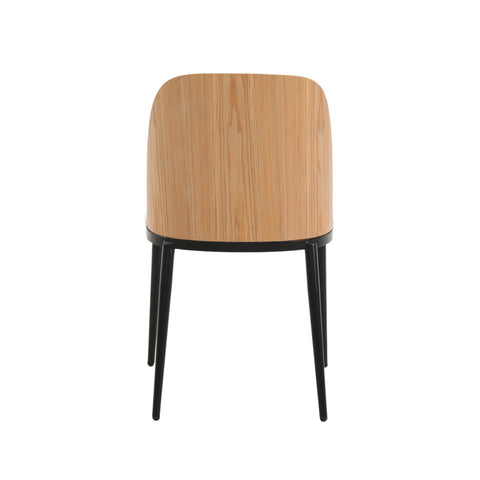 Tule Dining Side Chair with Upholstered Seat and Powder-Coated Steel Frame