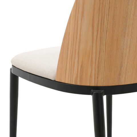 Tule Dining Side Chair with Upholstered Seat and Powder-Coated Steel Frame