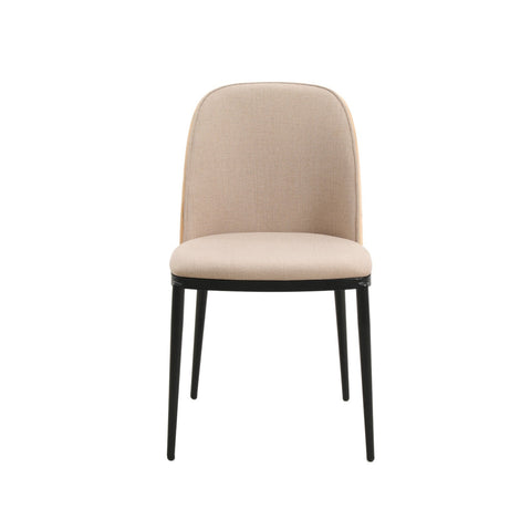 Tule Dining Side Chair with Upholstered Seat and Powder-Coated Steel Frame