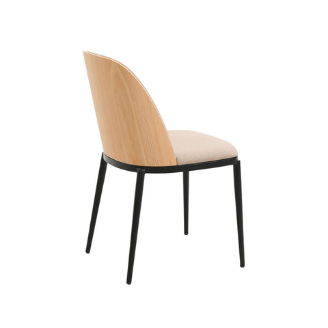 Tule Dining Side Chair with Upholstered Seat and Powder-Coated Steel Frame