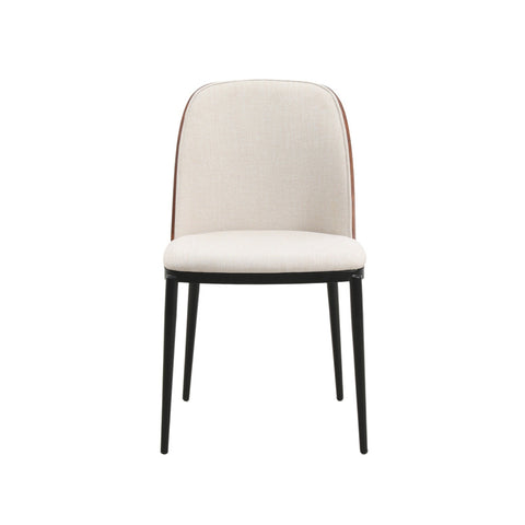 Tule Dining Side Chair with Upholstered Seat and Powder-Coated Steel Frame