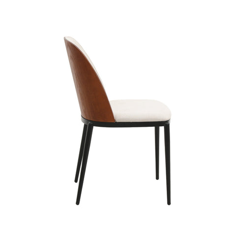 Tule Dining Side Chair with Upholstered Seat and Powder-Coated Steel Frame