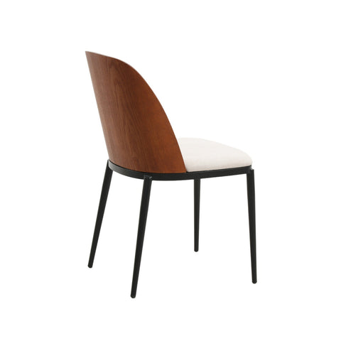 Tule Dining Side Chair with Upholstered Seat and Powder-Coated Steel Frame