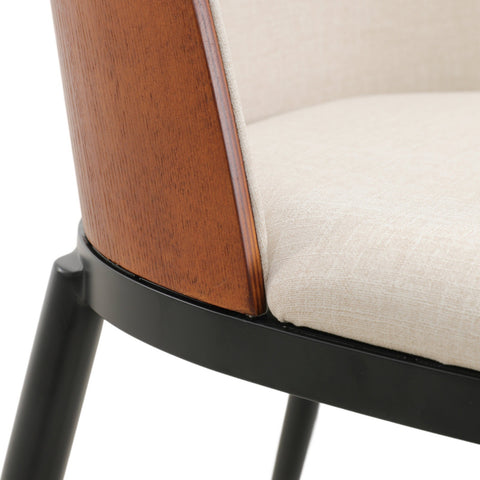 Tule Dining Side Chair with Upholstered Seat and Powder-Coated Steel Frame