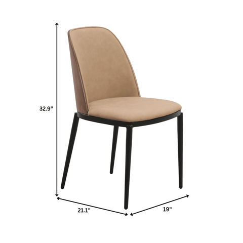 Tule Dining Side Chair with Upholstered Seat and Powder-Coated Steel Frame Set of 4