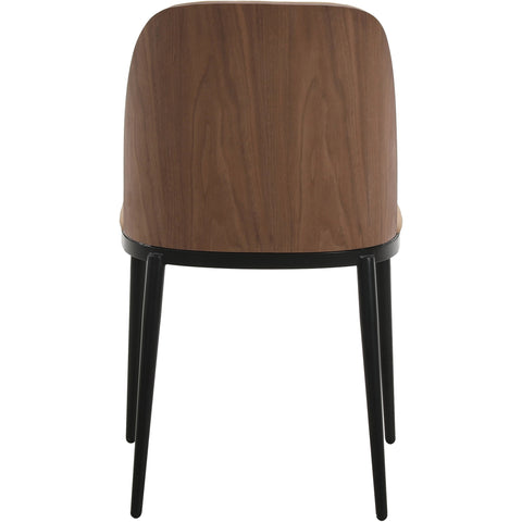 Tule Dining Side Chair with Upholstered Seat and Powder-Coated Steel Frame