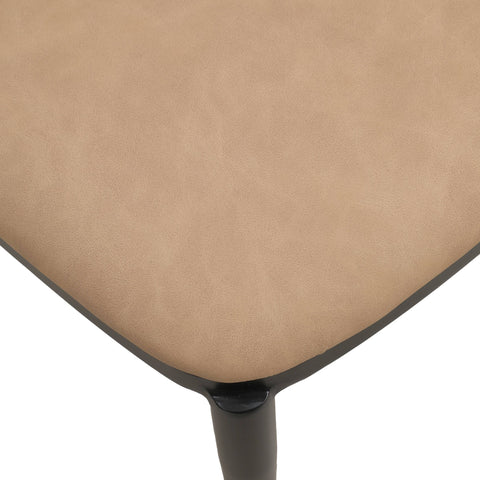 Tule Dining Side Chair with Upholstered Seat and Powder-Coated Steel Frame