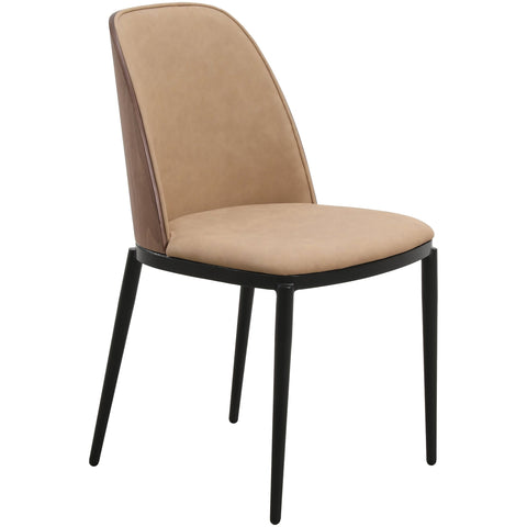 Tule Dining Side Chair with Upholstered Seat and Powder-Coated Steel Frame