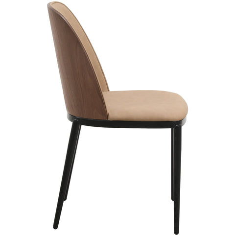 Tule Dining Side Chair with Upholstered Seat and Powder-Coated Steel Frame