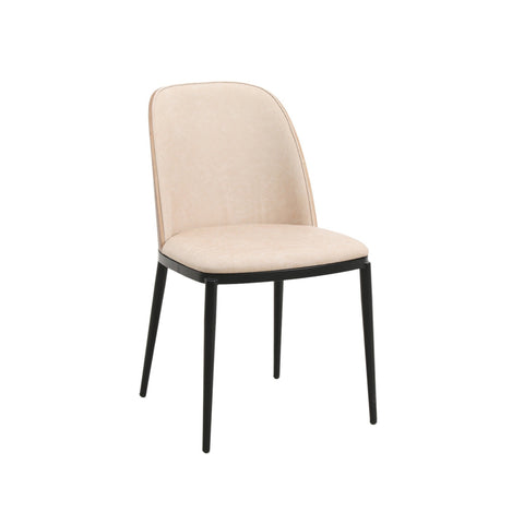 Tule Dining Side Chair with Upholstered Seat and Powder-Coated Steel Frame