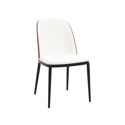 Tule Dining Side Chair with Upholstered Seat and Powder-Coated Steel Frame Set of 4