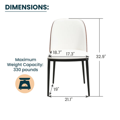 Tule Dining Side Chair with Upholstered Seat and Powder-Coated Steel Frame