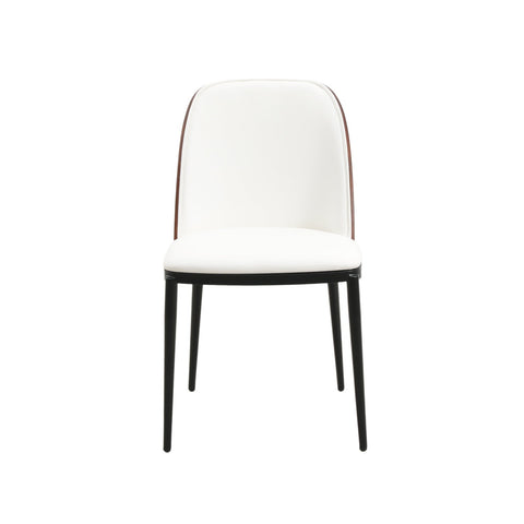 Tule Dining Side Chair with Upholstered Seat and Powder-Coated Steel Frame