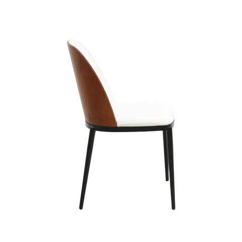 Tule Dining Side Chair with Upholstered Seat and Powder-Coated Steel Frame