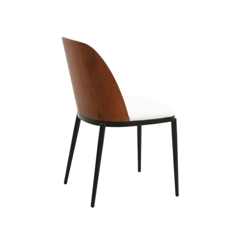 Tule Dining Side Chair with Upholstered Seat and Powder-Coated Steel Frame