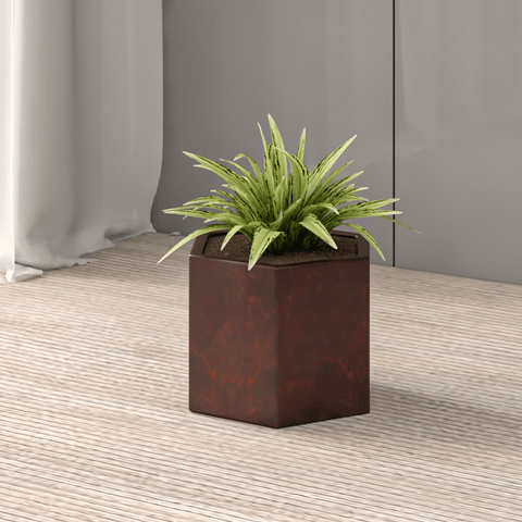 Thicket Modern Fiberstone Planter - Hexagon Design Weather Resistant Plant Pot