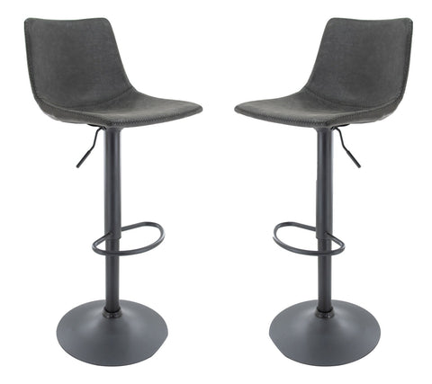 Tilbury Modem Adjustable Bar Stool With Footrest & 360-Degree Swivel Set of 2