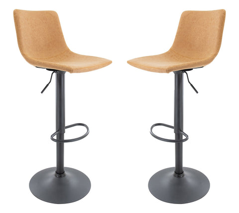 Tilbury Modem Adjustable Bar Stool With Footrest & 360-Degree Swivel Set of 2