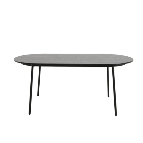 Tule Mid-Century Modern 71" Oval Dining Table with MDF Top and Black Steel Legs