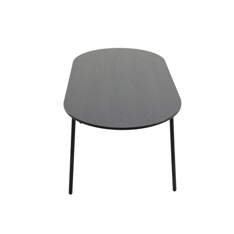 Tule Mid-Century Modern 71" Oval Dining Table with MDF Top and Black Steel Legs