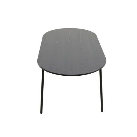 Tule 71" Oval Dining Table with MDF Tabletop and Black Steel Legs