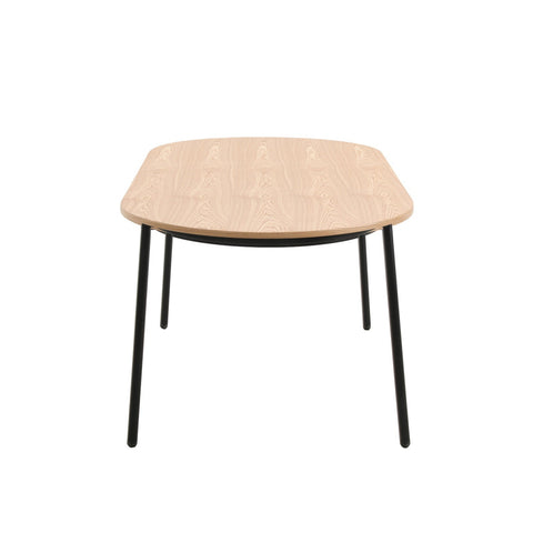 Tule 71" Oval Dining Table with MDF Tabletop and Black Steel Legs