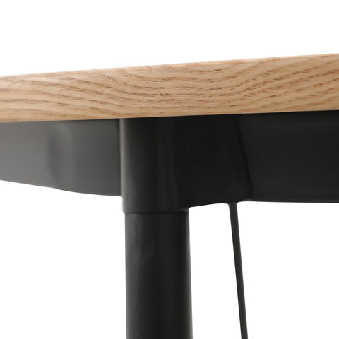 Tule 71" Oval Dining Table with MDF Tabletop and Black Steel Legs