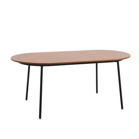 Tule 71" Oval Dining Table with MDF Tabletop and Black Steel Legs