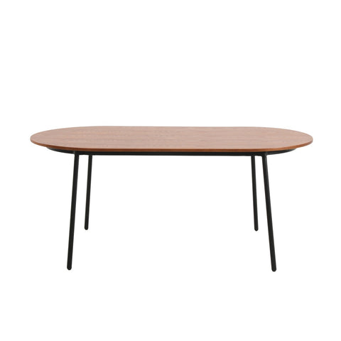 Tule 71" Oval Dining Table with MDF Tabletop and Black Steel Legs