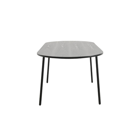 Tule Modern 83" Oval Dining Table with MDF Tabletop and Black Steel Legs