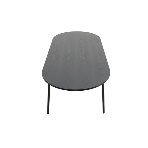 Tule Modern 83" Oval Dining Table with MDF Tabletop and Black Steel Legs