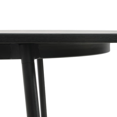 Tule Mid-Century Modern 83" Oval Dining Table with MDF Top and Black Steel Legs