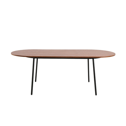 Tule Modern 83" Oval Dining Table with MDF Tabletop and Black Steel Legs