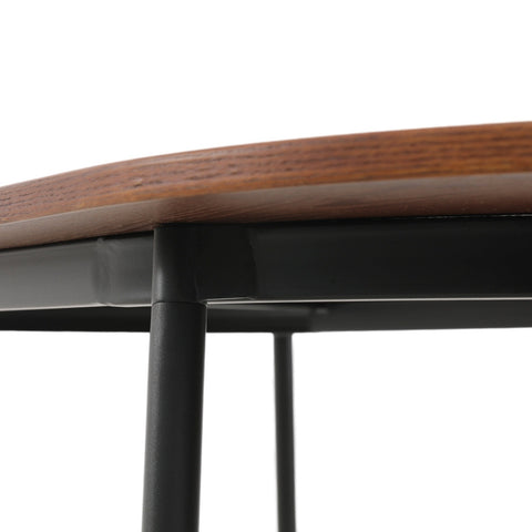 Tule Mid-Century Modern 83" Oval Dining Table with MDF Top and Black Steel Legs