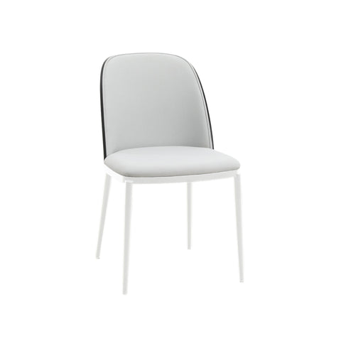 Tule Dining Side Chair with Upholstered Seat and Powder-Coated Steel Frame