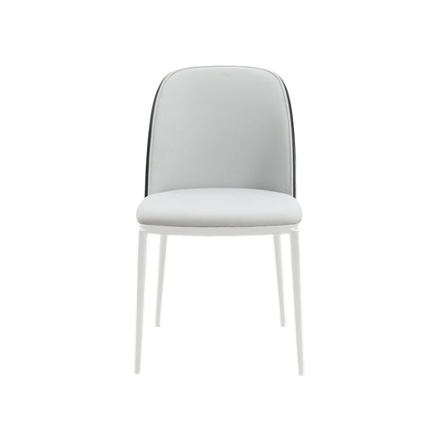 Tule Dining Side Chair with Upholstered Seat and Powder-Coated Steel Frame