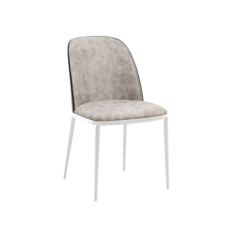 Tule Dining Side Chair with Upholstered Seat and Powder-Coated Steel Frame