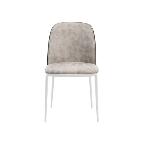 Tule Dining Side Chair with Upholstered Seat and Powder-Coated Steel Frame