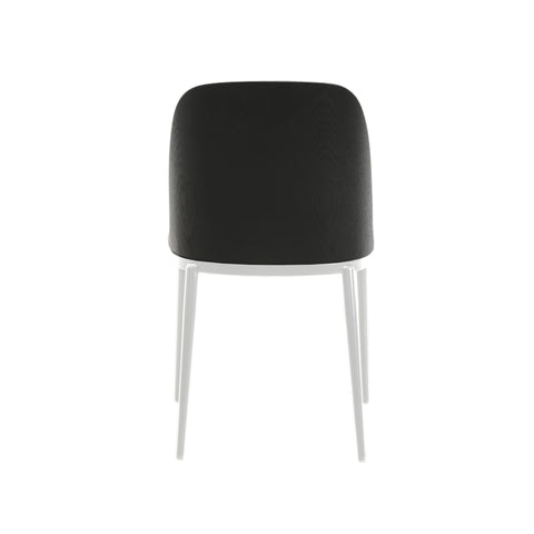 Tule Dining Side Chair with Upholstered Seat and Powder-Coated Steel Frame