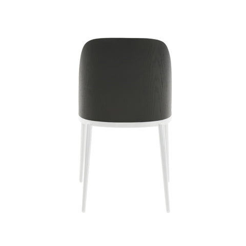 Tule Dining Side Chair with Upholstered Seat and Powder-Coated Steel Frame