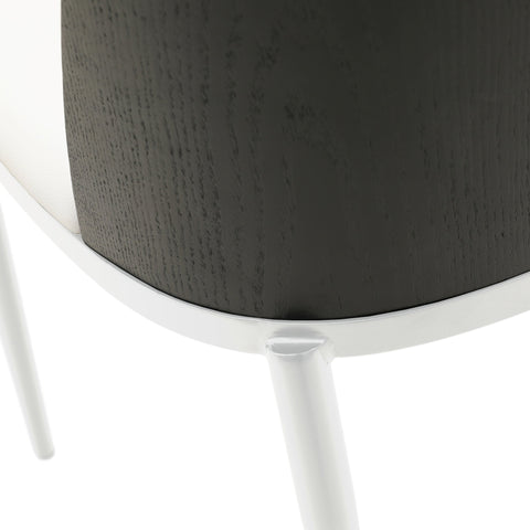 Tule Dining Side Chair with Upholstered Seat and Powder-Coated Steel Frame