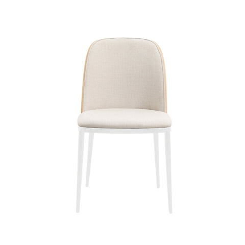 Tule Dining Side Chair with Upholstered Seat and Powder-Coated Steel Frame